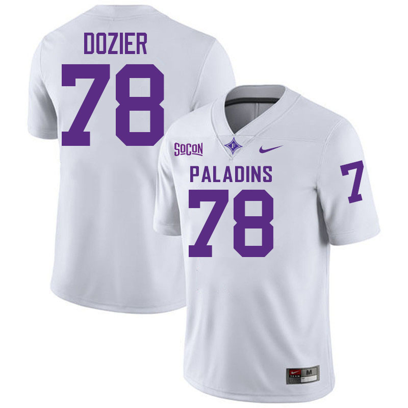 Furman Paladins #78 Dakota Dozier College Football Jerseys,Uniforms-White
